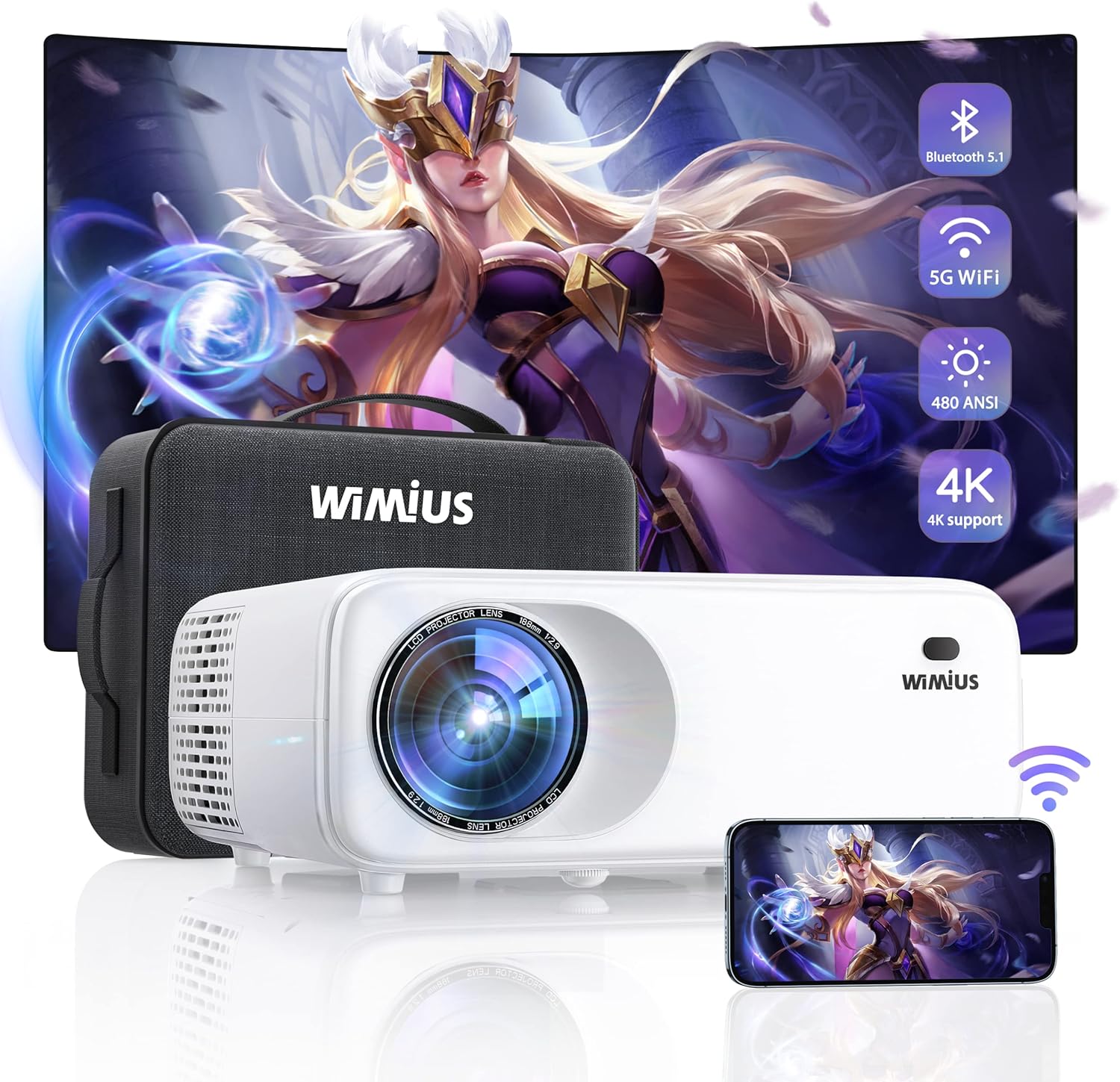 Other Electronics Wimius Projector Native 1080P Full HD 4K Supported 500  ANSI 15000L WIFI 6 Bluetooth Auto FocusKeystone Outdoor Movie Proyector  230715 From Zuo04, $323.94