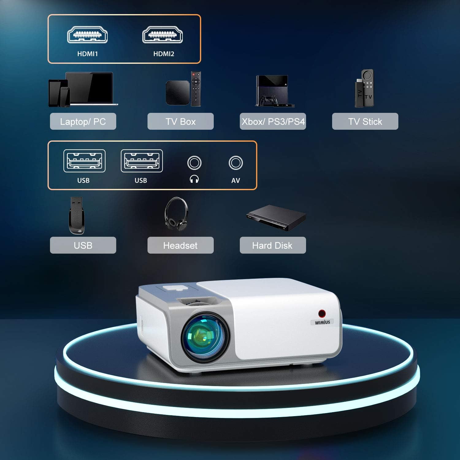 WiMiUS Home Projector W1 - Wimius-store