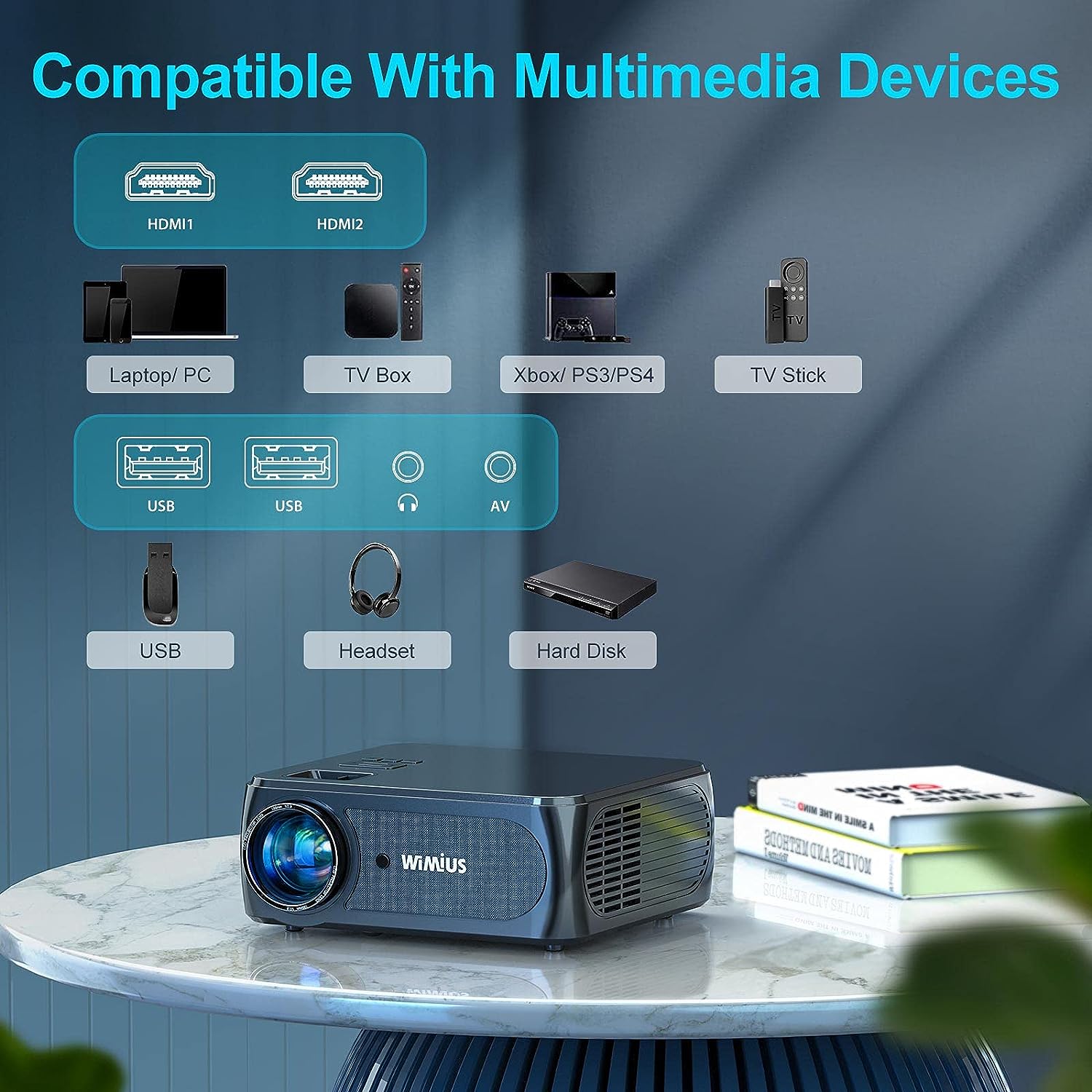 WiMiUS Home Projector K8 - Wimius-store