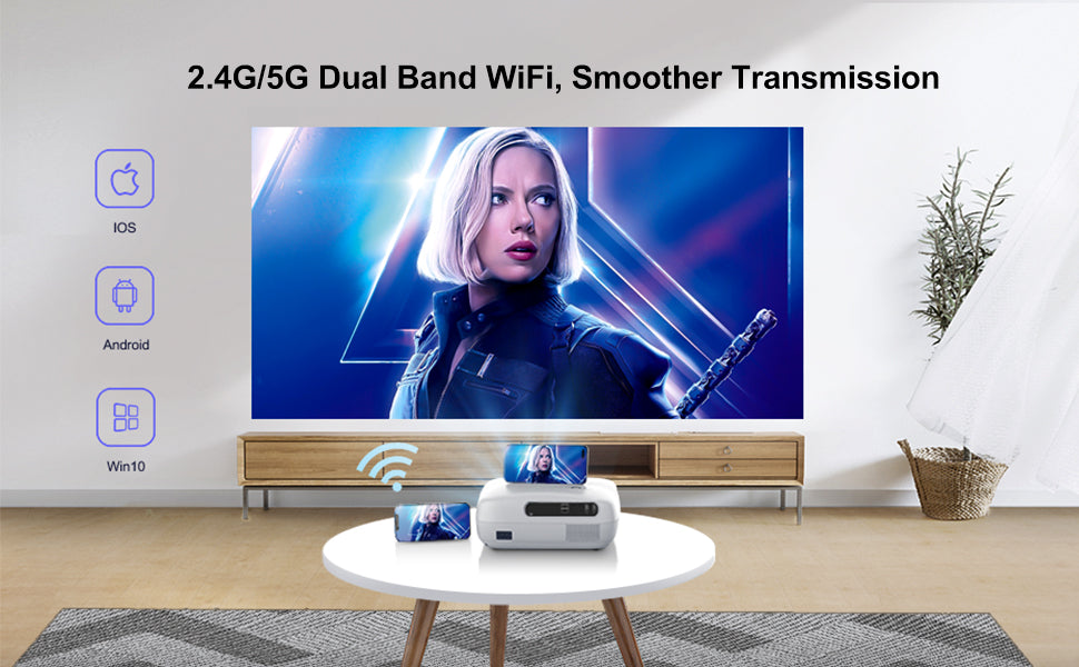 K7 5G WiFi Bluetooth Projector Full HD Native 1080P Support 4K Projectors  500 ANSI 6D Auto