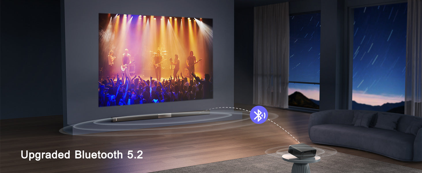 Auto Focus & Keystone】Projector, WiMiUS Outdoor Projector P62