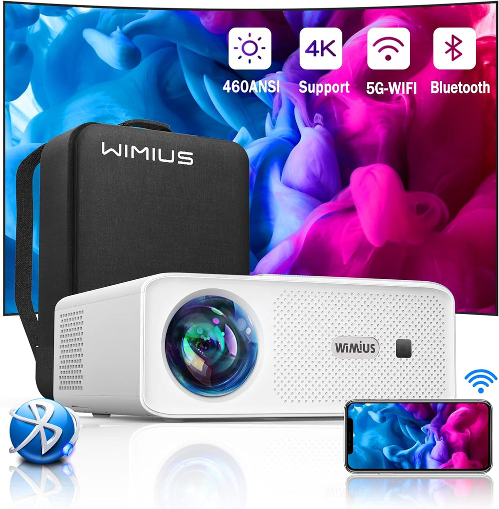 WIMIUS Proyector LED P18 de 4500 Lúmenes Full HD 1080P Blanco