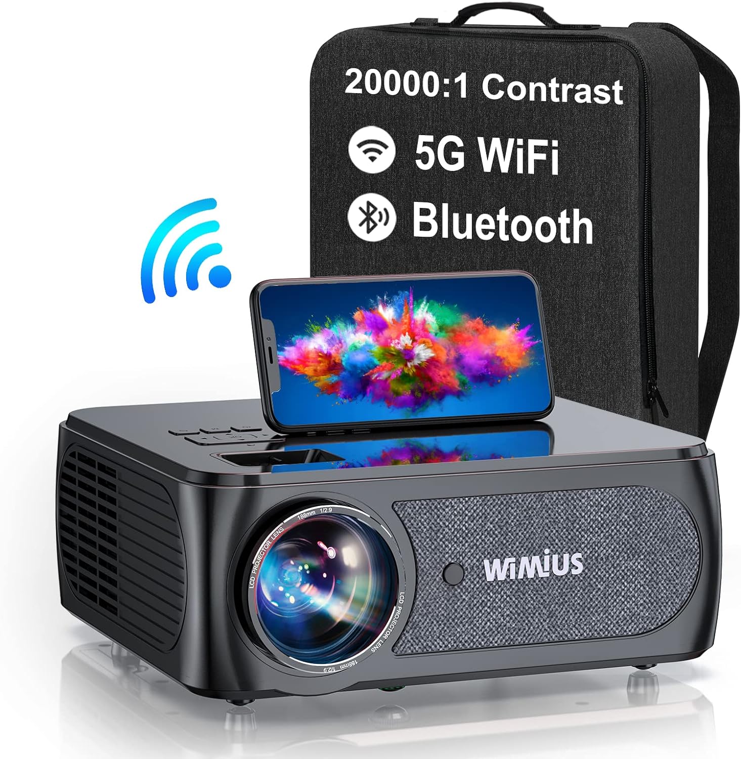 Proyector WiMiUS 200000H 9500 Lumenes Full HD 4K -Negro