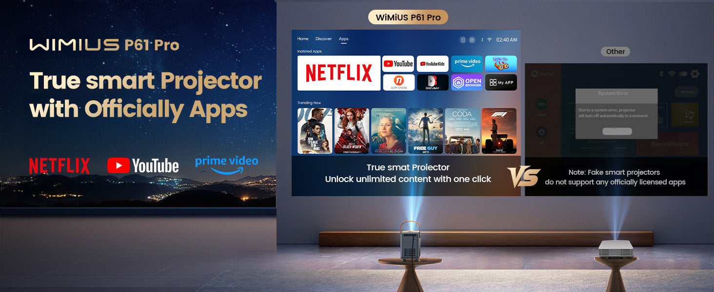 【新品同様】 WiMiUS P61 PRO プロジェクター Netflix公式 P61 pro – WiMiUS Official