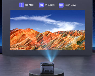 [Auto Focus/Keystone] 4K Projector with WiFi 6 and Bluetooth 5.2, 500 ANSI Lumens WiMiUS P64 Native 1080P Outdoor Movie Proyector, 50% Zoom, Home Projector Compatible with iOS/Android/HDMI/TV Stick - Wimius-store