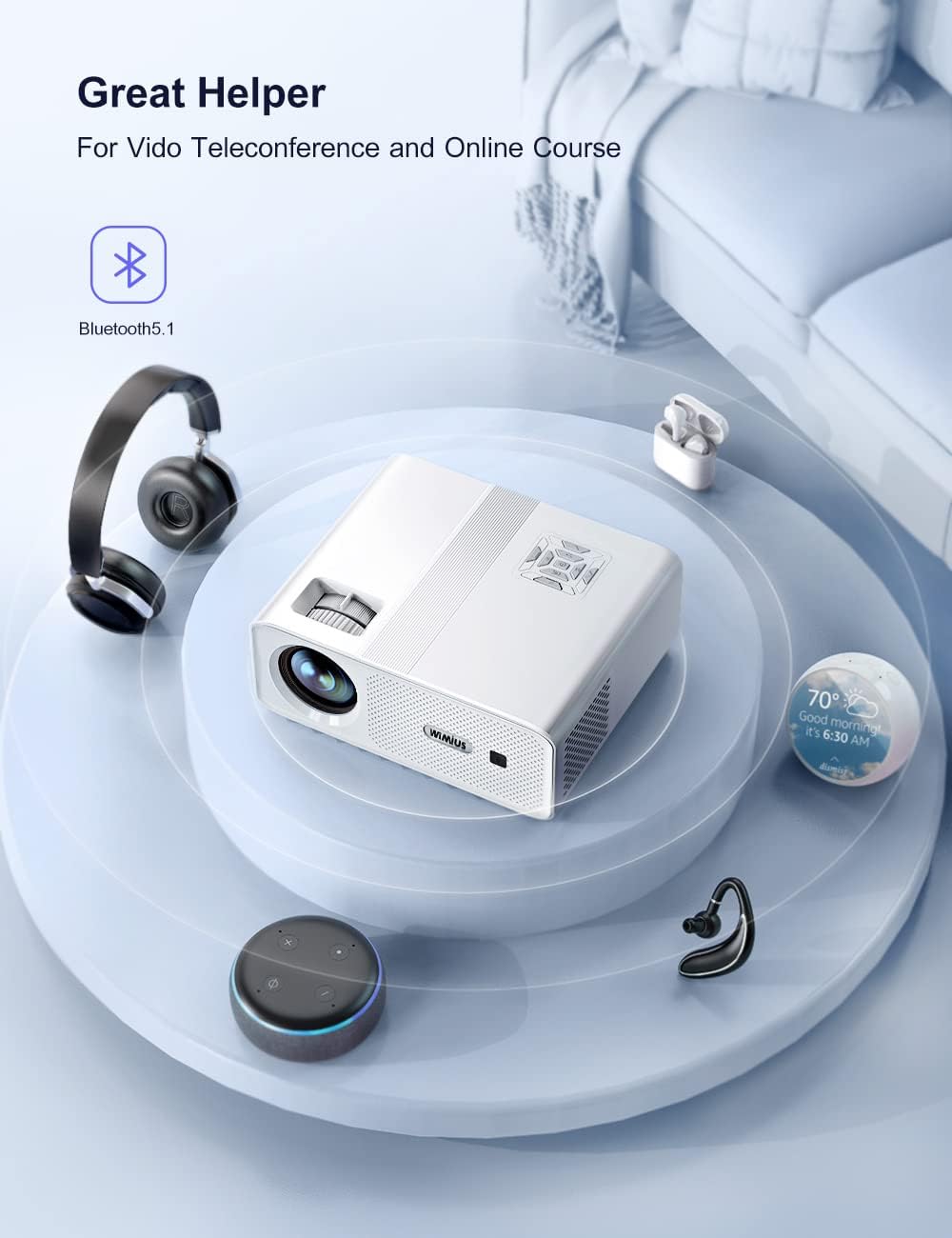 Proyector Bluetooth Wifi 5g, Proyector Wimius W7 Nativo 1080