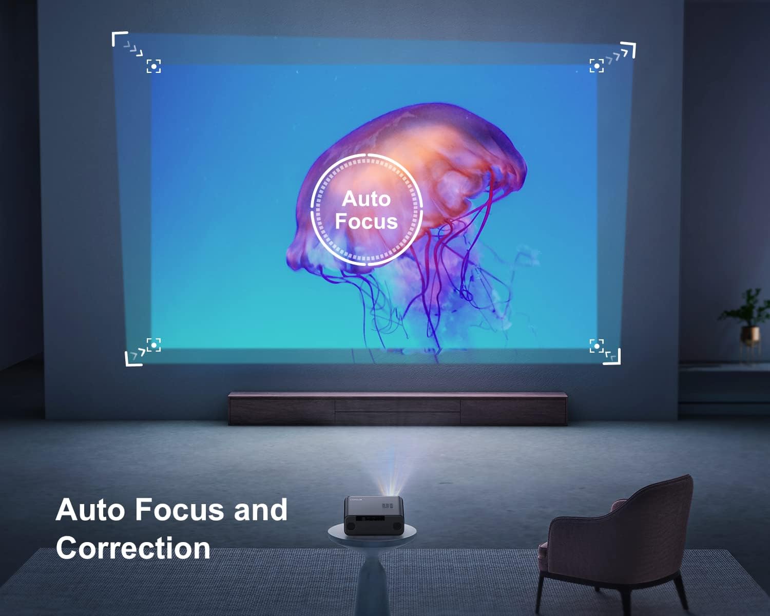 VISULAPEX Beamer 4K met Android TV 12.0, Auto Focus, Auto Keystone Correctie Slimme Projector, WiFi 6 Bluetooth 5.2, 26000L 1080P Full HD Projector Home Cinema Buiten 200 Display VISULAPEX Beamer 4K met Android TV 12.0, Auto Focus, Auto Keystone Correctie Slimme Projector, WiFi 6 Bluetooth 5.2, 26000L 1080P Full HD Projector Home Cinema Buiten 200 Display