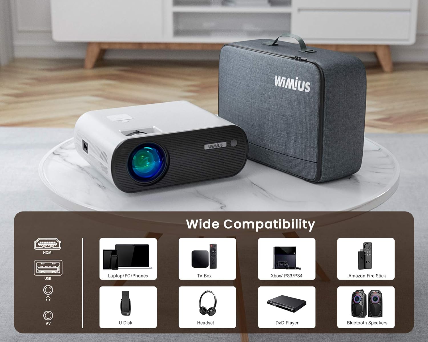 WIMIUS K5 ポータブルプロジェクター 本体 WiMiUS Home Projector K5 – WiMiUS Official