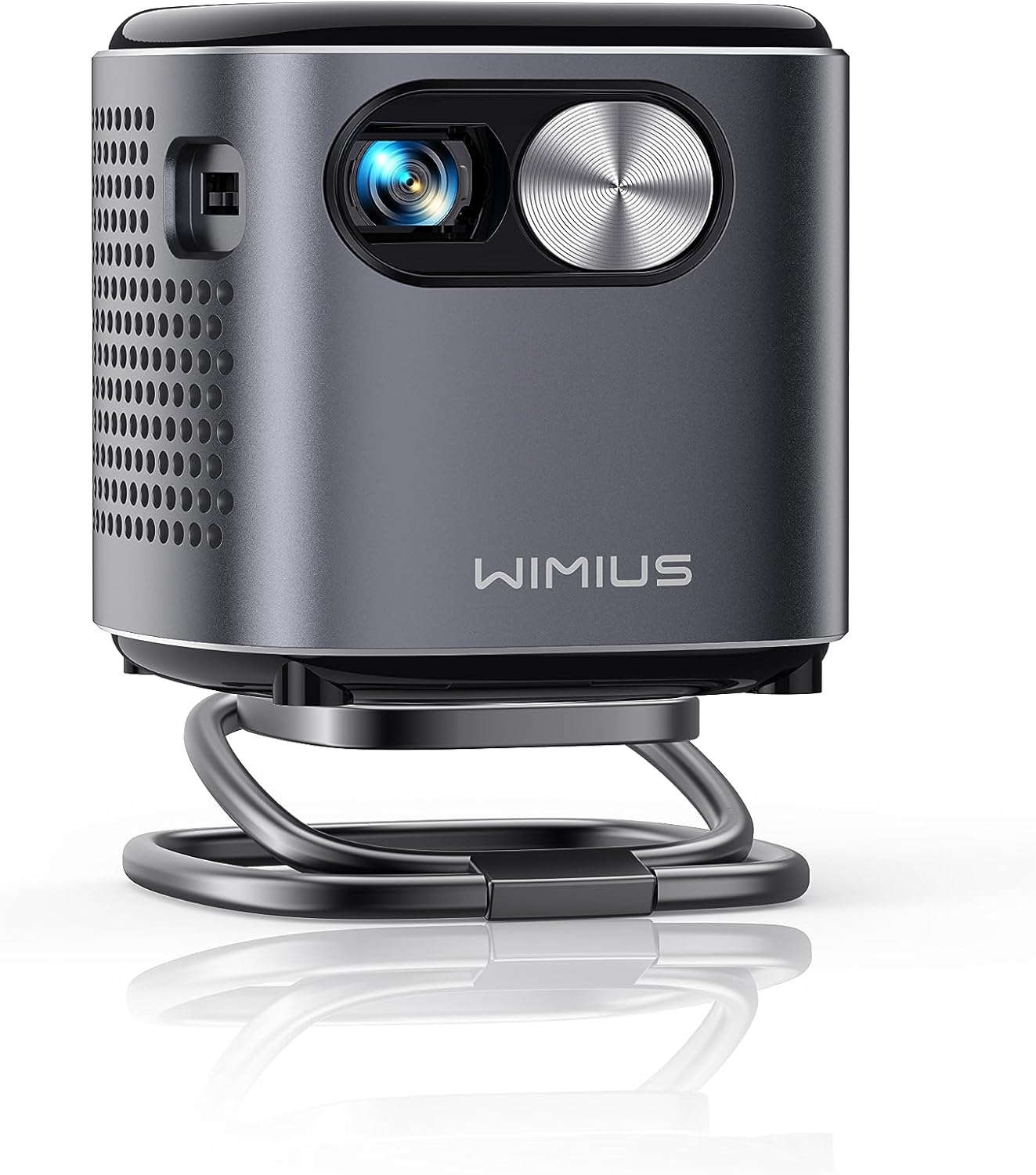Mini Projector with Rechargeable Battery, Wimius Q2 Pocket Portable Projector with WiFi&Bluetooth, Android TV & 360°Speaker, 1080P Support, Wireless Smart Pico DLP Outdoor Projector for Phone/HDMI/USB