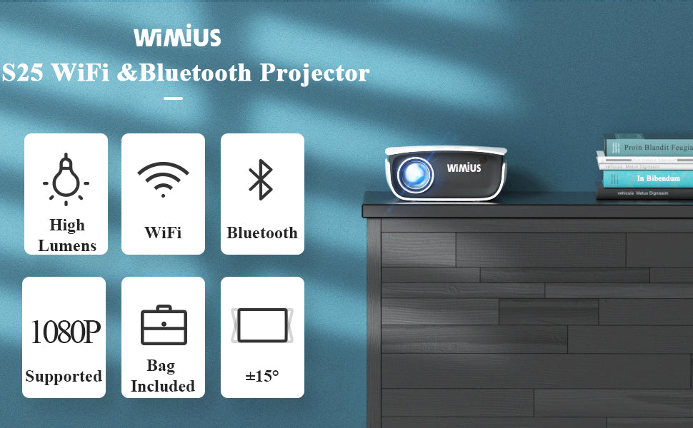 Wimius - S25 Vidéoprojecteur LCD FHD 7000 Lumens HDMI USB Blanc -  Vidéoprojecteurs polyvalent - Rue du Commerce