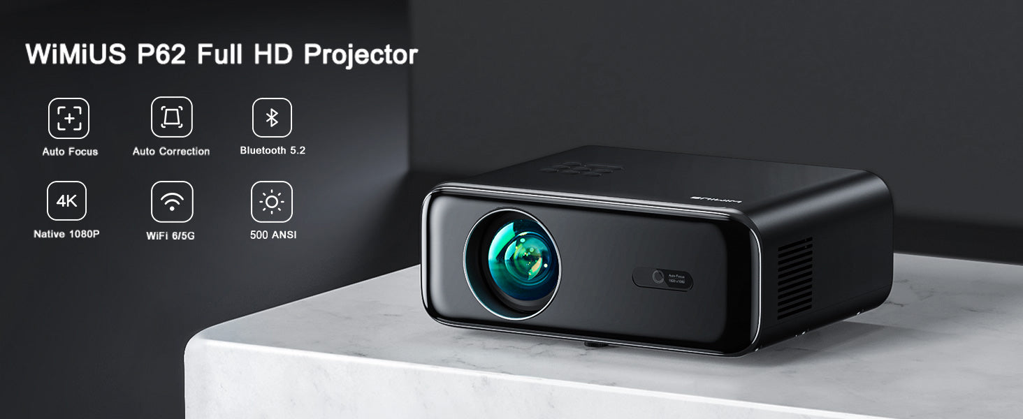 Auto focus projector with wifi 6 and bluetooth 5.2