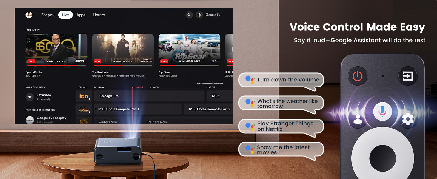 WiMiUS G1 Google TV Projector with WiFi and Bluetooth – WiMiUS
