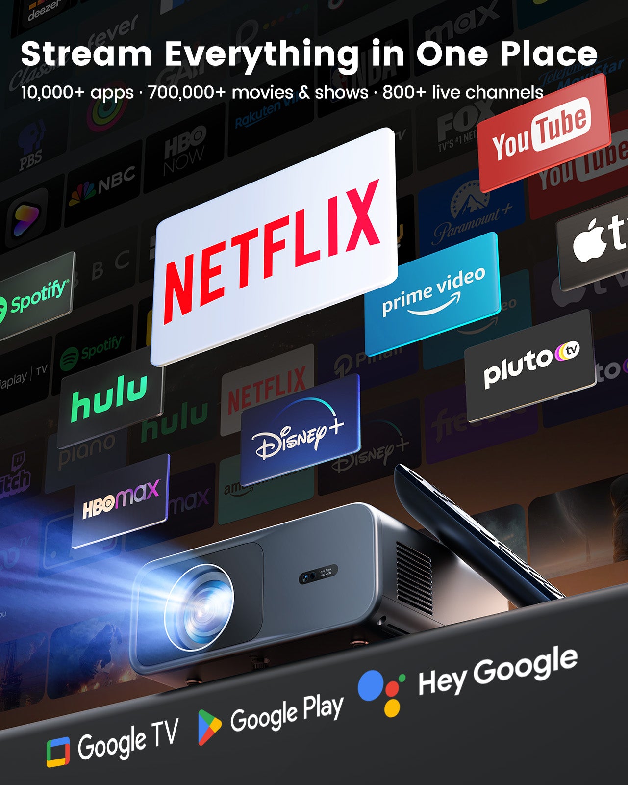 WIMIUS G1 SMART PROJECTOR 本体 WiMiUS G1 Google TV Projector with WiFi and Bluetooth