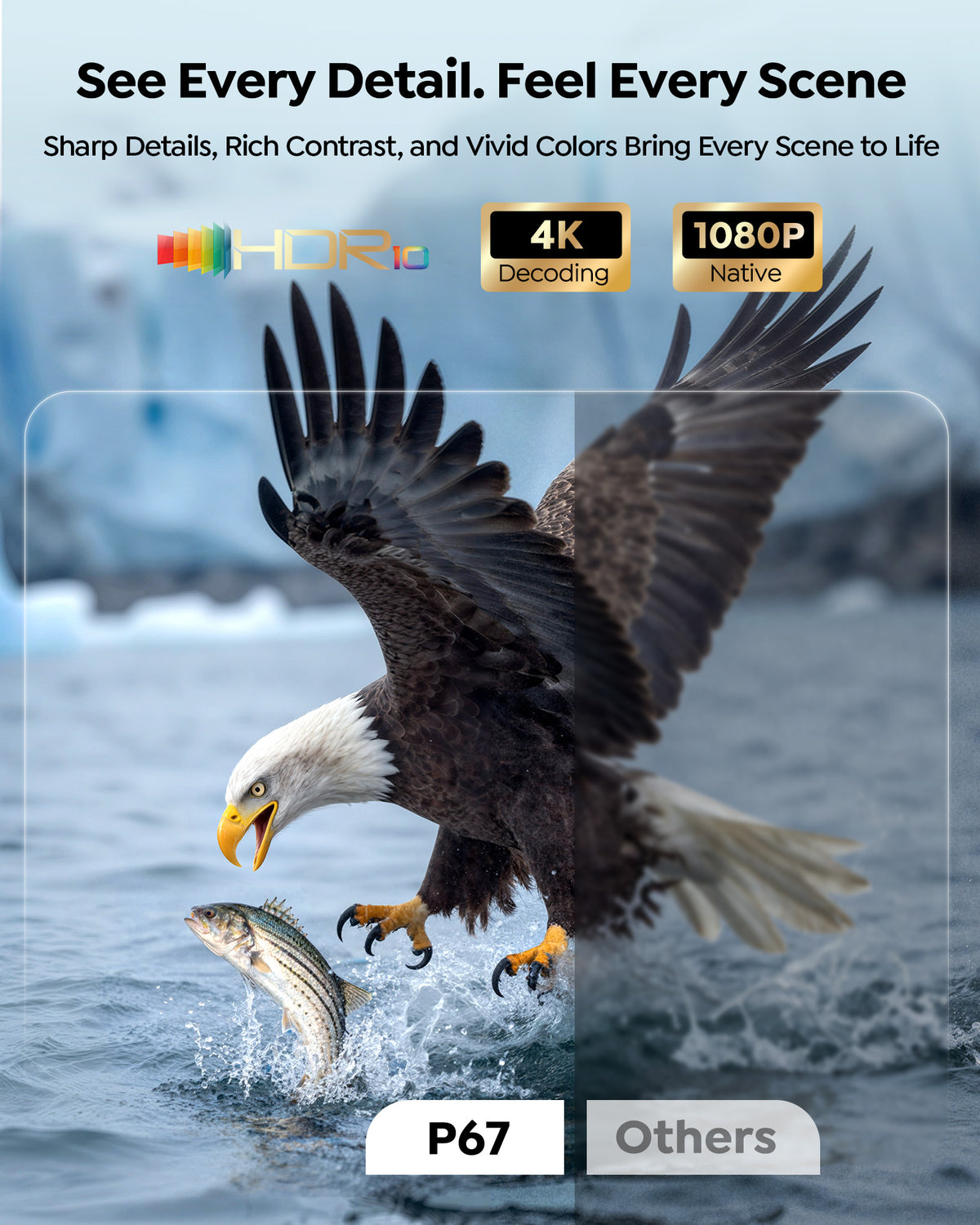 Smart Mini Projector [Built-in Apps/4K Support] with WiFi and Bluetooth, Movie Projector