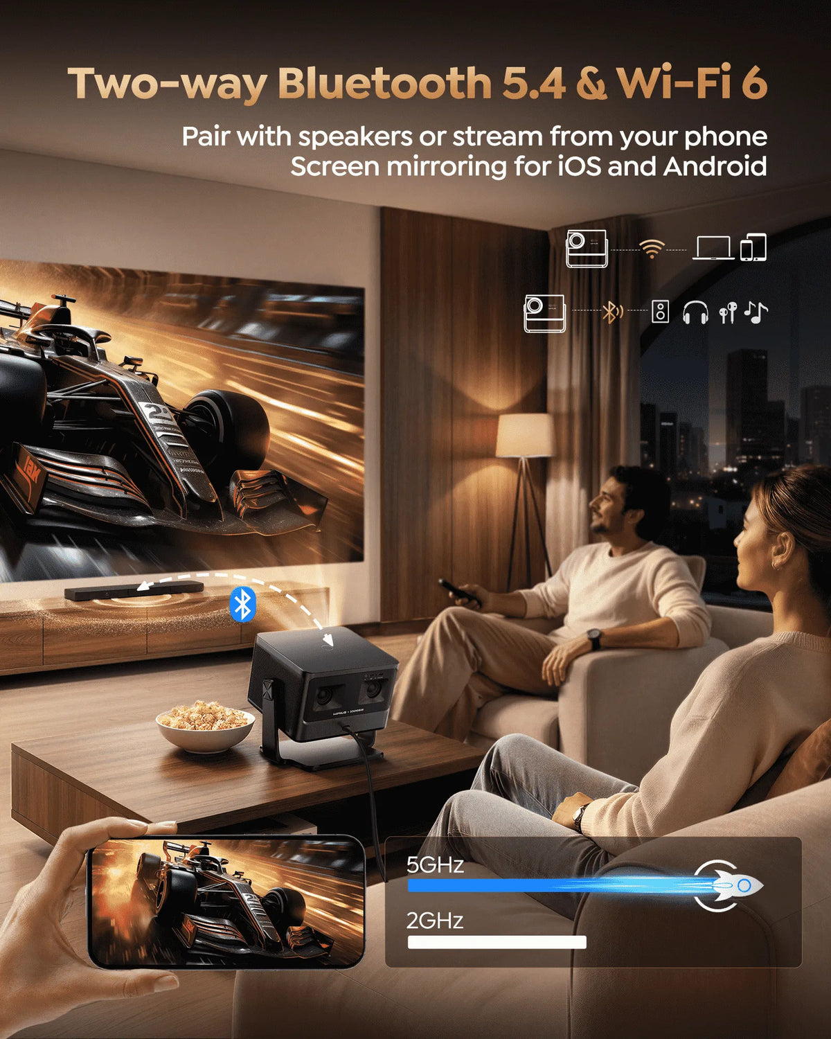WiMiUS K14 VIDAA Projector | 4K, Dolby Audio & HDMI 2.1