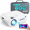 WiFi Projector Bluetooth, W2 Mini Projector Support 1080P Full HD and 250'' Display, Portable Projector with 50% Zoom Function, Home Cinema Projector Compatible with iOS, Android, TV Stick, PS4 - Wimius-store