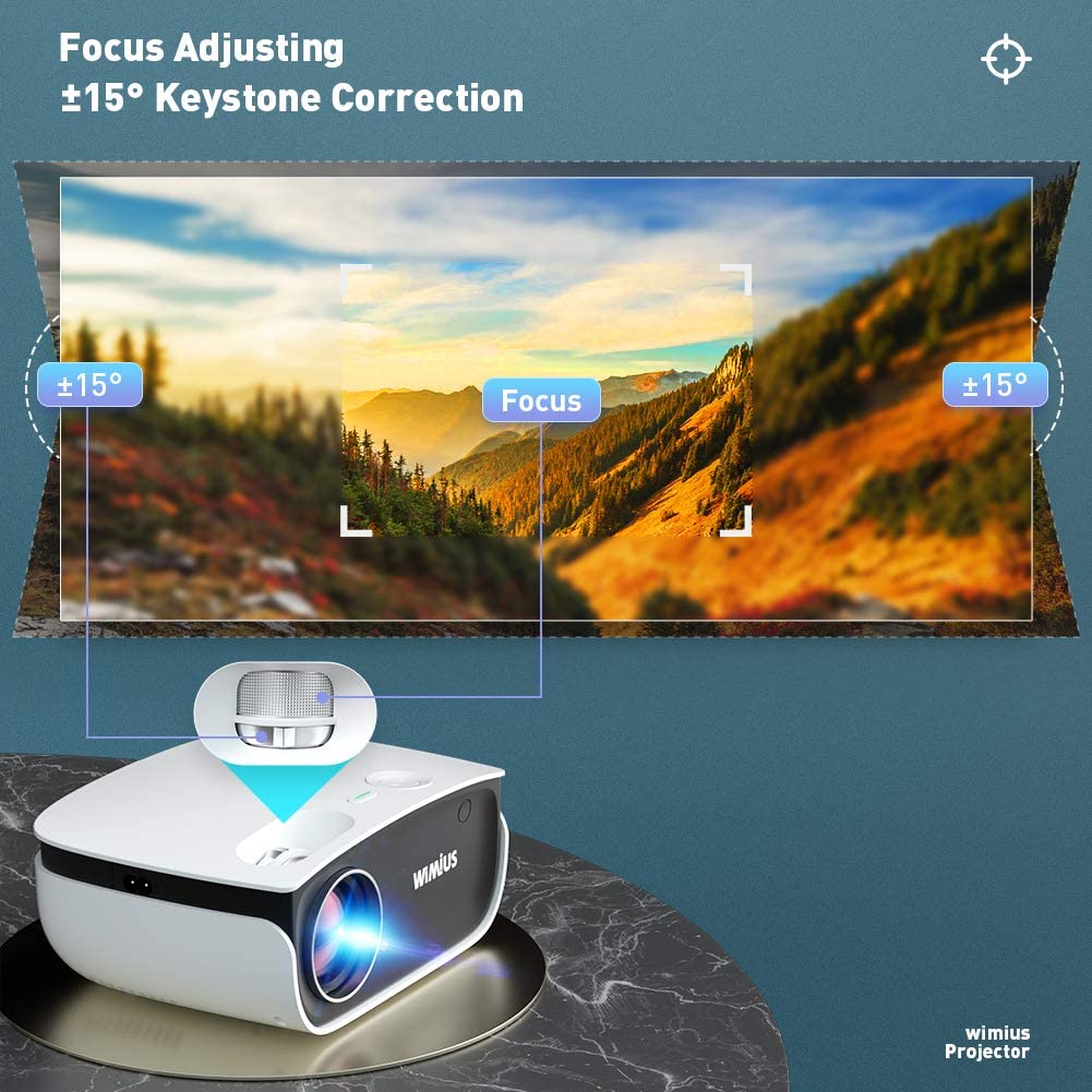 Wifi Bluetooth Projector Support 1080P Full HD Enhanced, 20%+ Brightne  Wimius-store