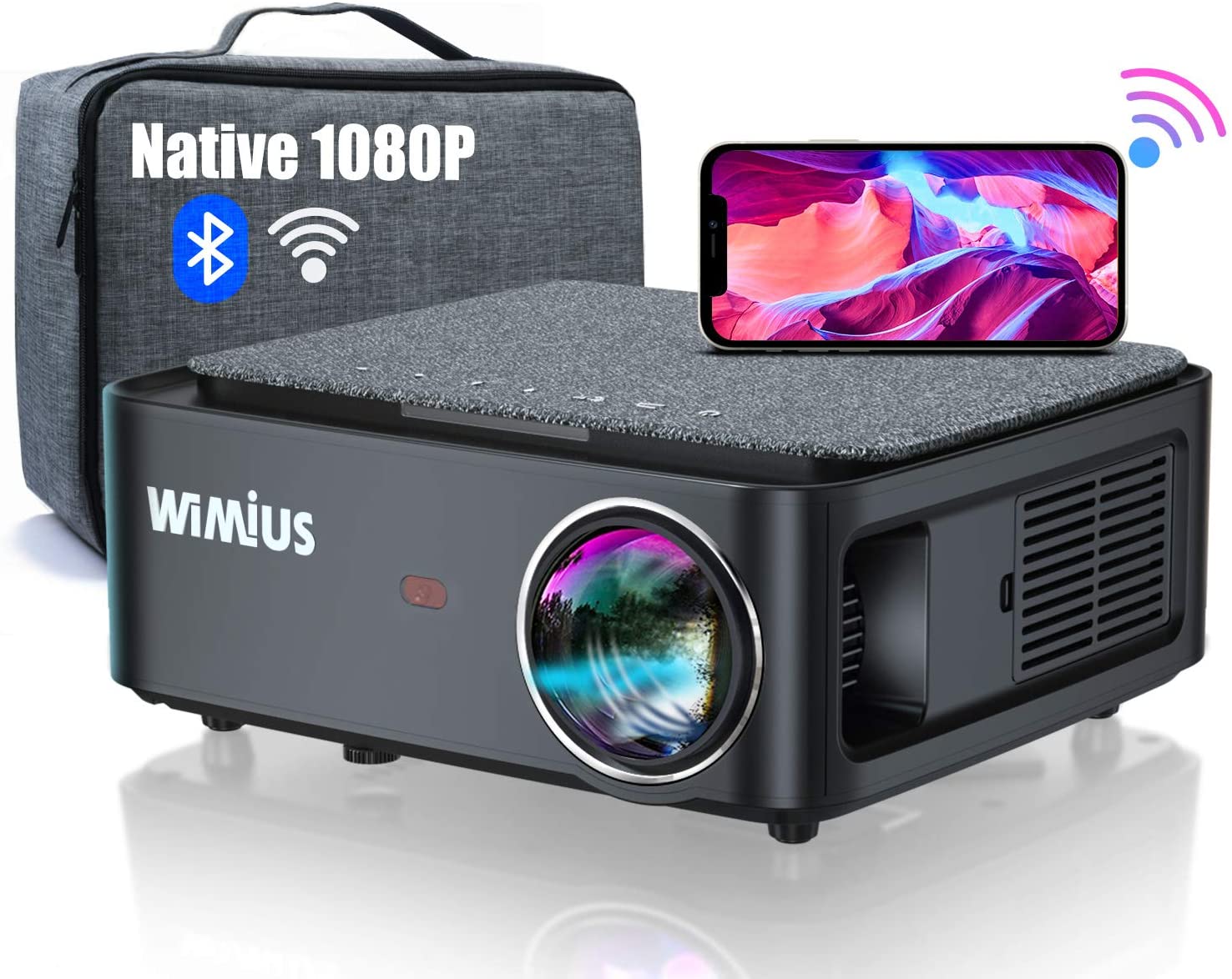 Projector, WiMiUS Top K8 5G Wifi Bluetooth Projector, Full HD